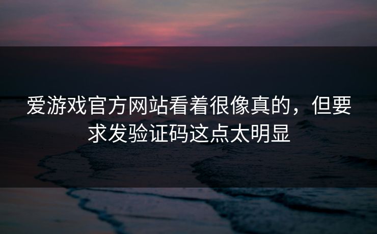 爱游戏官方网站看着很像真的，但要求发验证码这点太明显